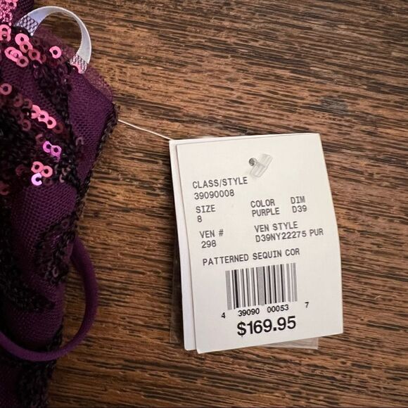 DB studio pattern sequin illusion plunge dress - Picture 13 of 13